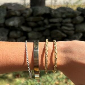 Gold and Silver Bangle Set